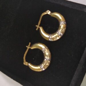 Vintage 925 1/20 10k Gold Hoop Earrings